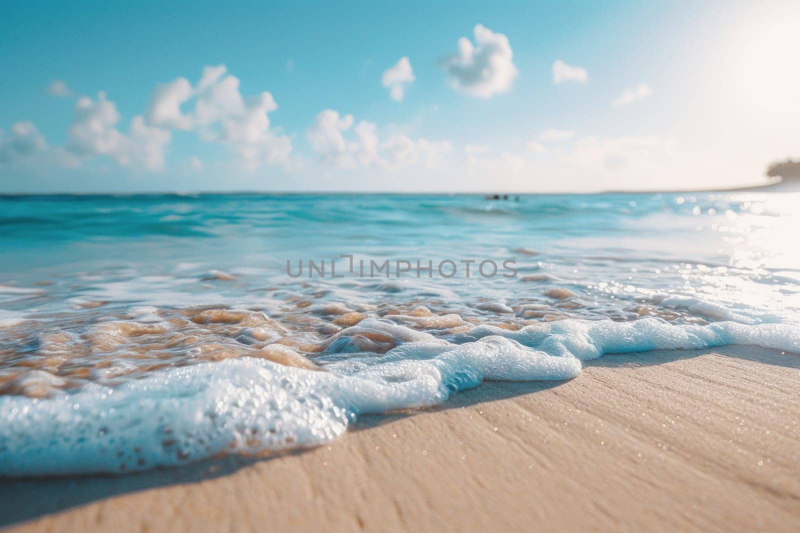 Beach wallpaper background, focus point to foreground and midground..