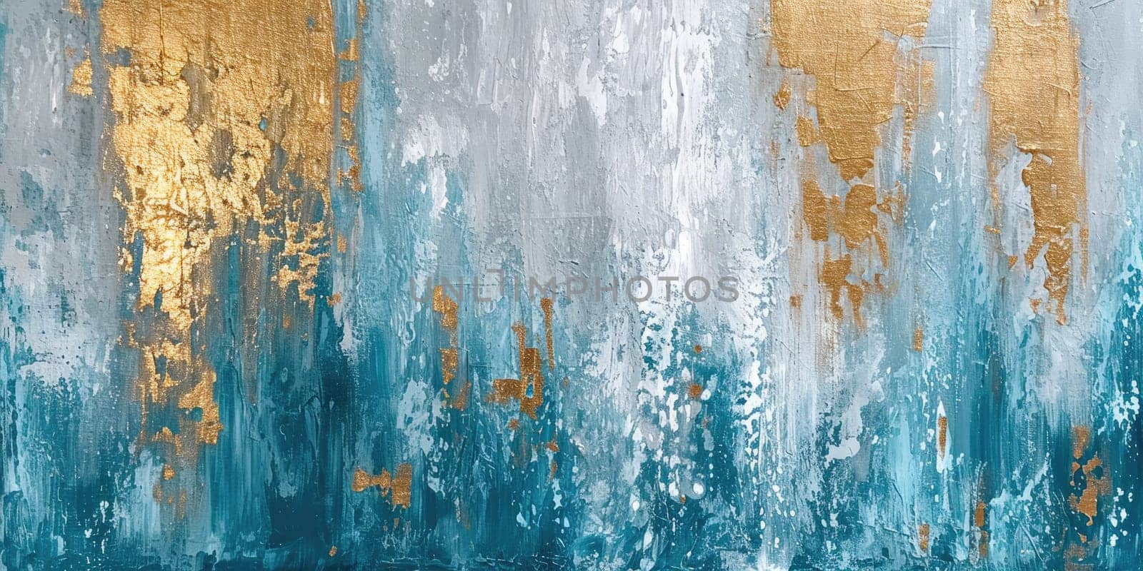 An abstract picture of gold, blue and black color painted on background. AIGX01. by biancoblue