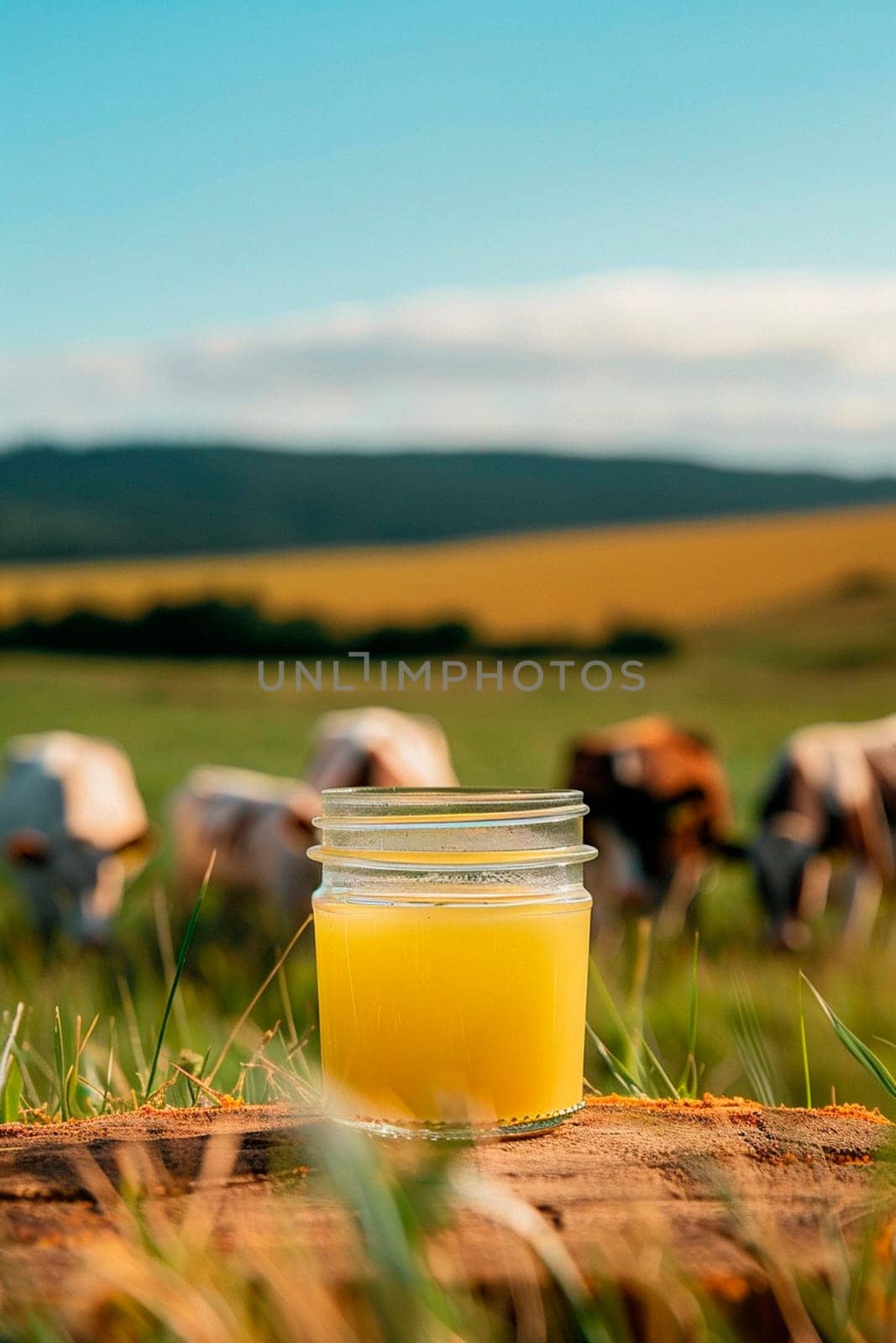 GHI oil in a jar. Selective focus. by yanadjana