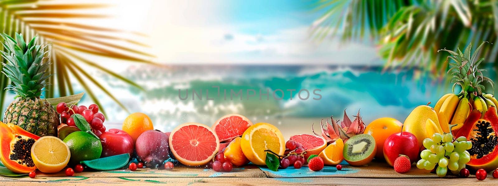 various beautiful exotic fruits. Selective focus. fruit.