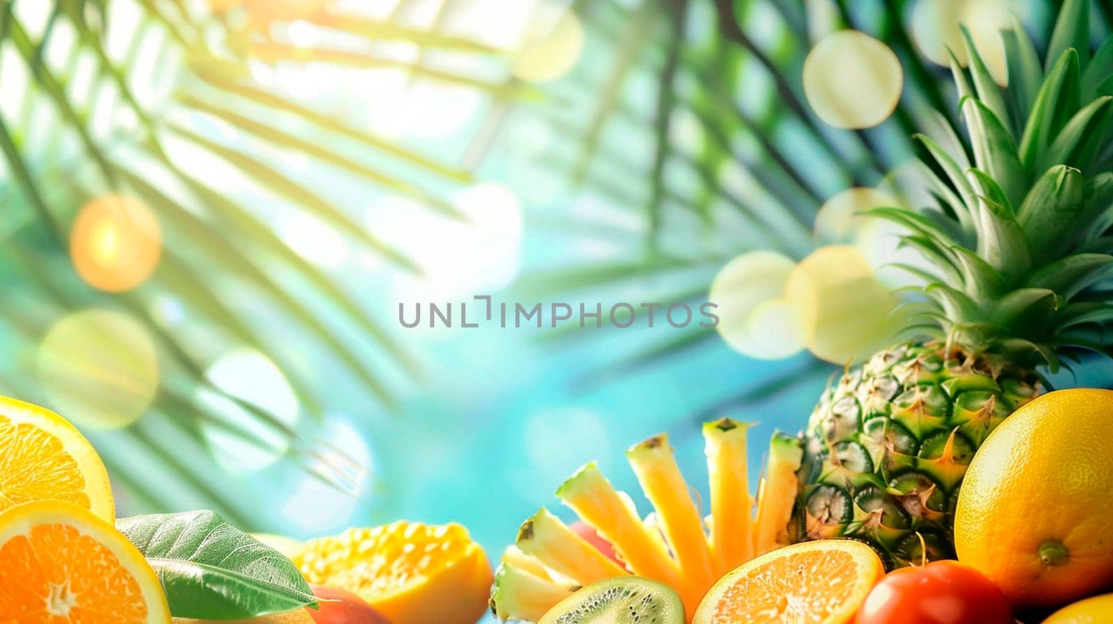 various beautiful exotic fruits. Selective focus. by yanadjana