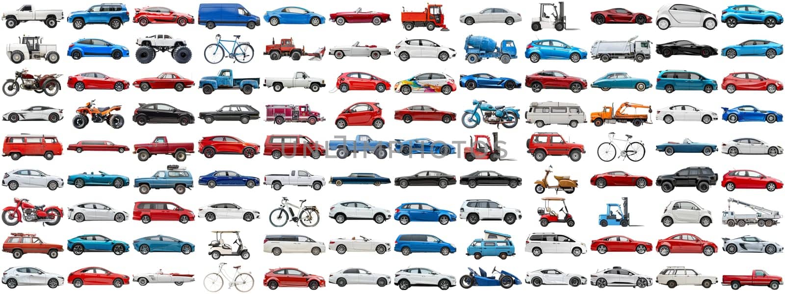 108 cars and various vehicles set on isolated background AIG44 by biancoblue