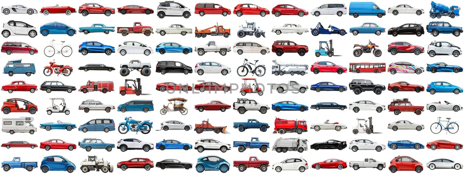 108 cars and various vehicles set on isolated background AIG44 by biancoblue