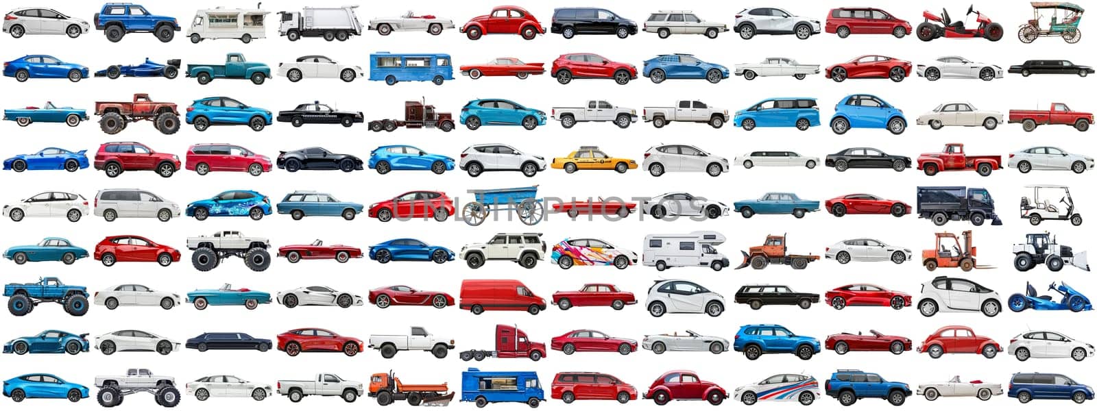 108 cars and various vehicles set on isolated background AIG44 by biancoblue