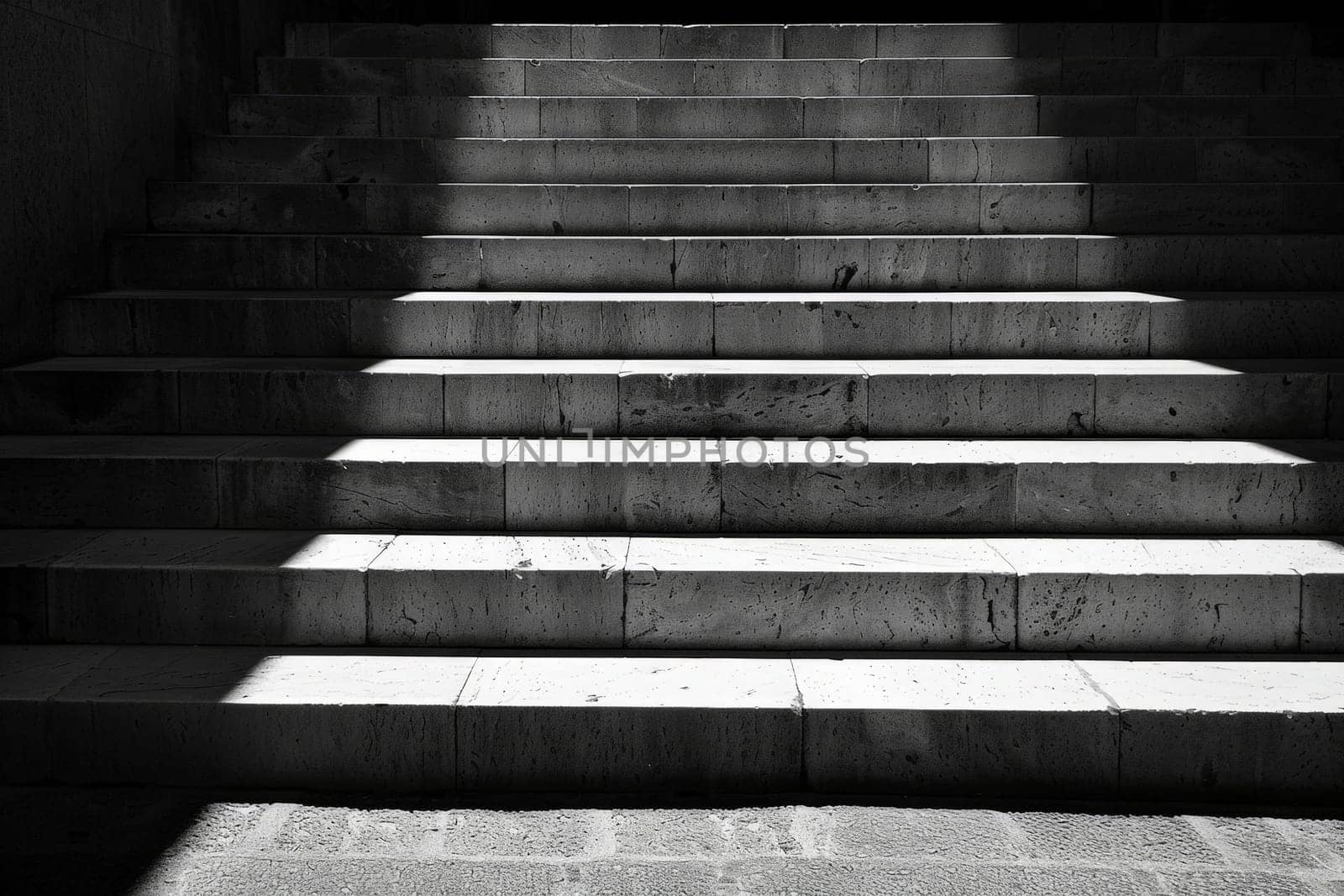 Lighting effects of staircases in public buildings, abstract simple stairs by nijieimu