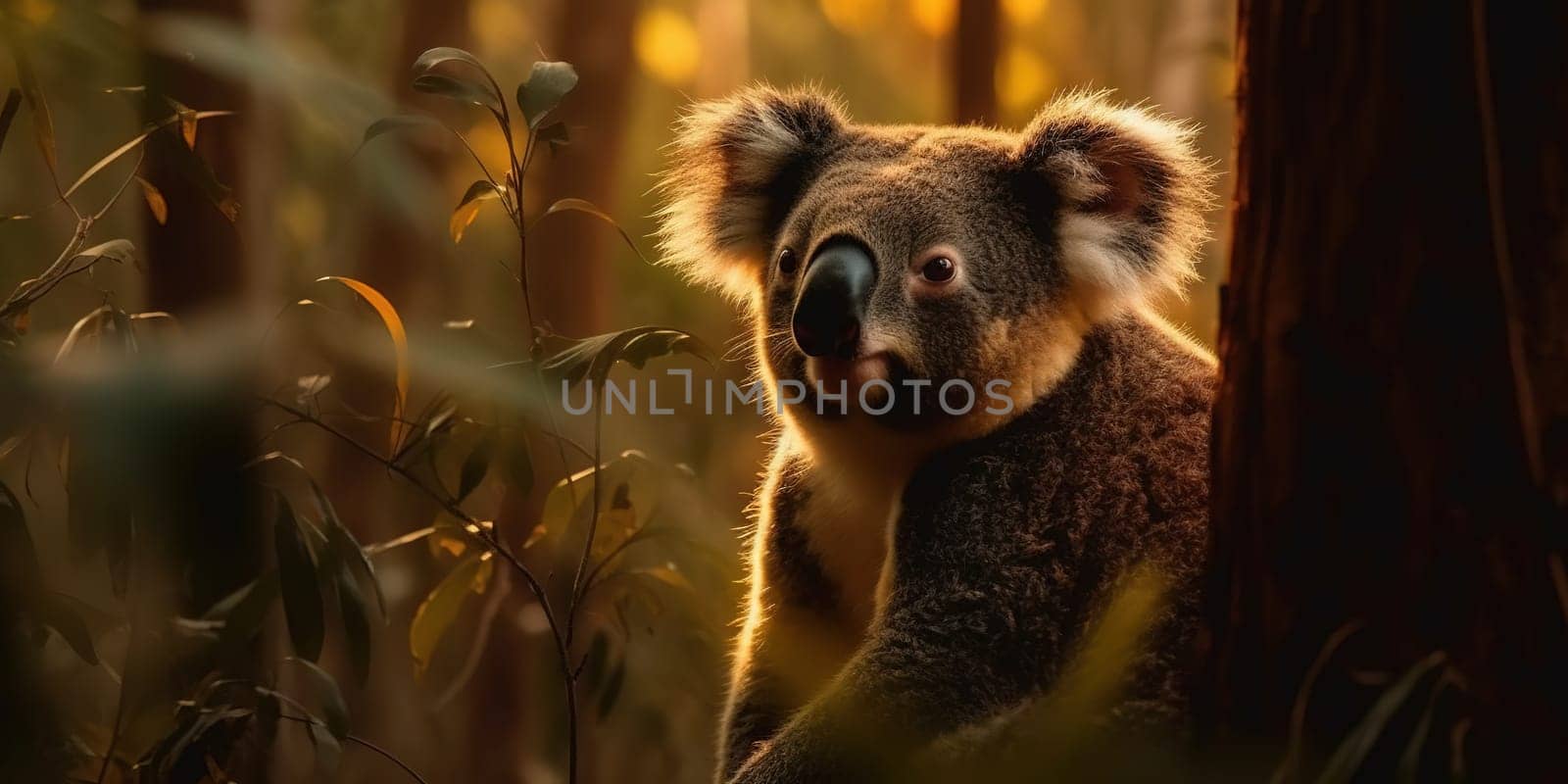 Cute Koala In The Jungle Forest In The Evening by GekaSkr