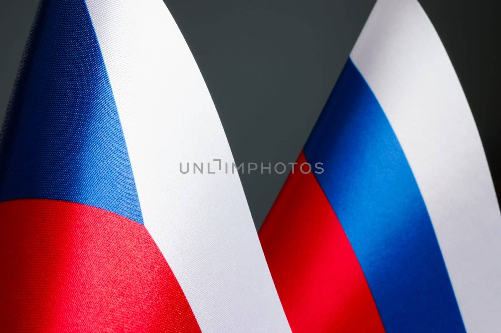 Flags of the Czech Republic and Russia as a symbol of diplomacy. by designer491
