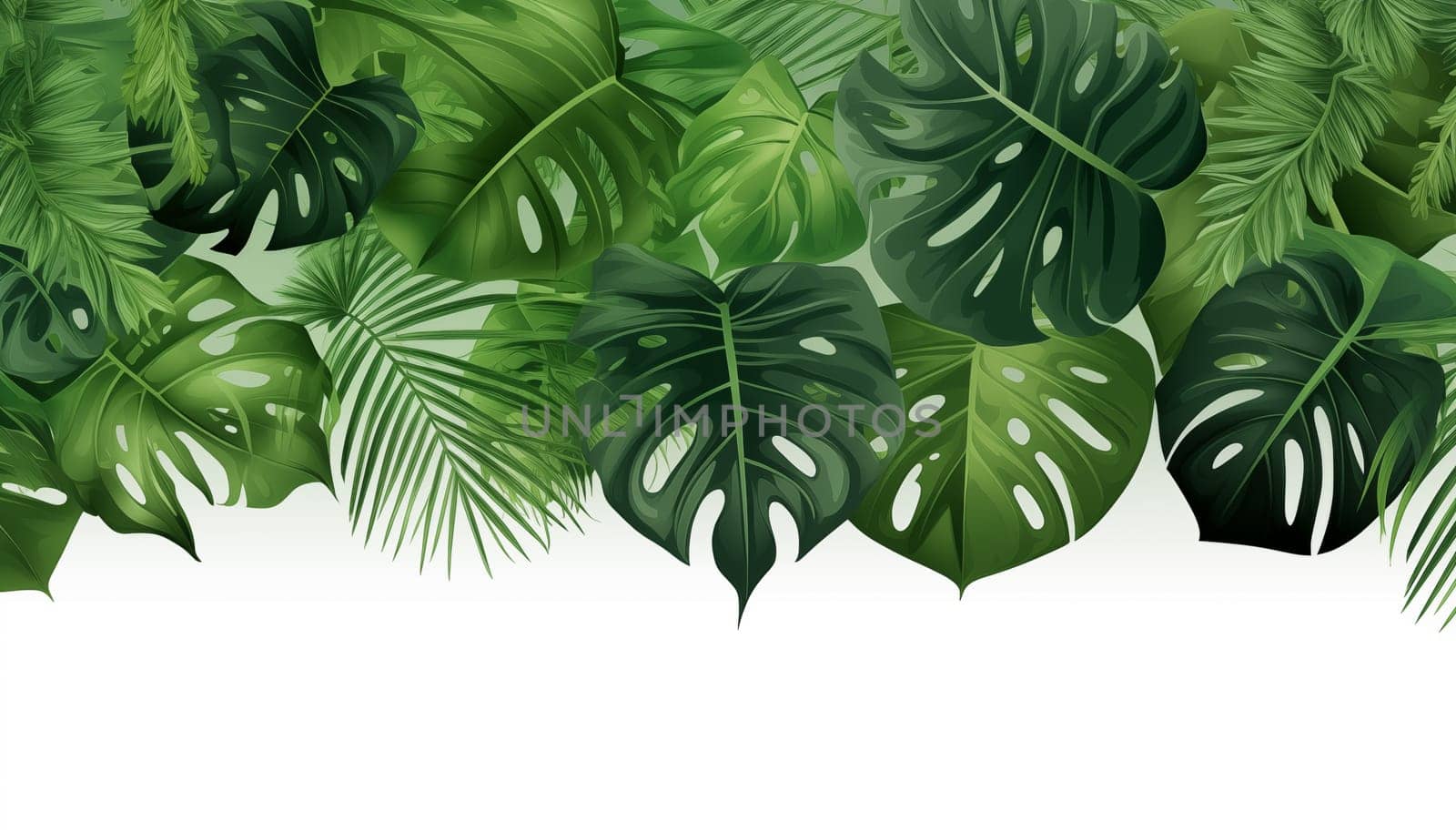 Tropical leaves nature frame layout of Monstera. High quality photo