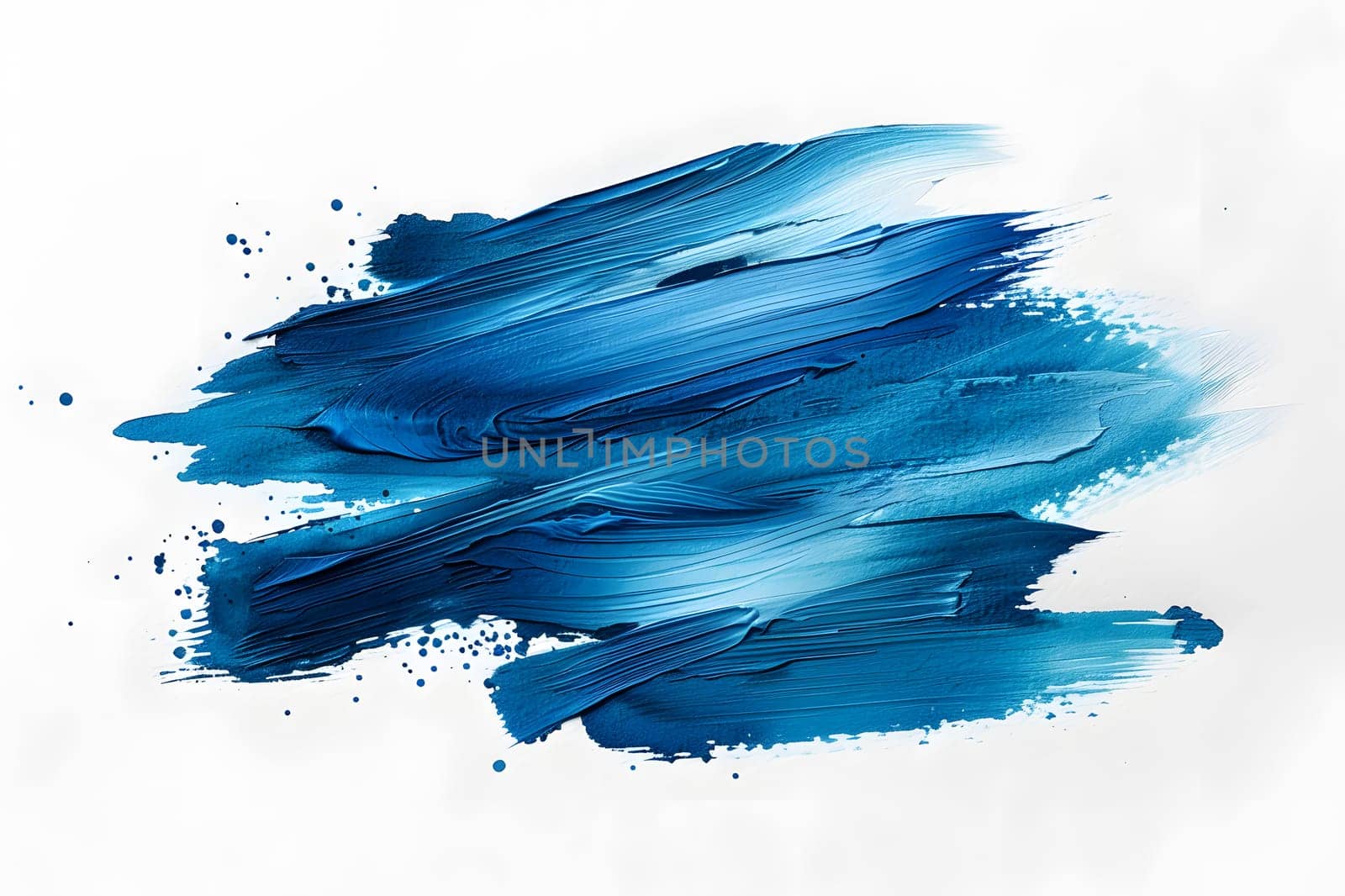 A brush stroke of electric blue paint on a white canvas, resembling a wing or feather. Capturing the essence of art and creativity