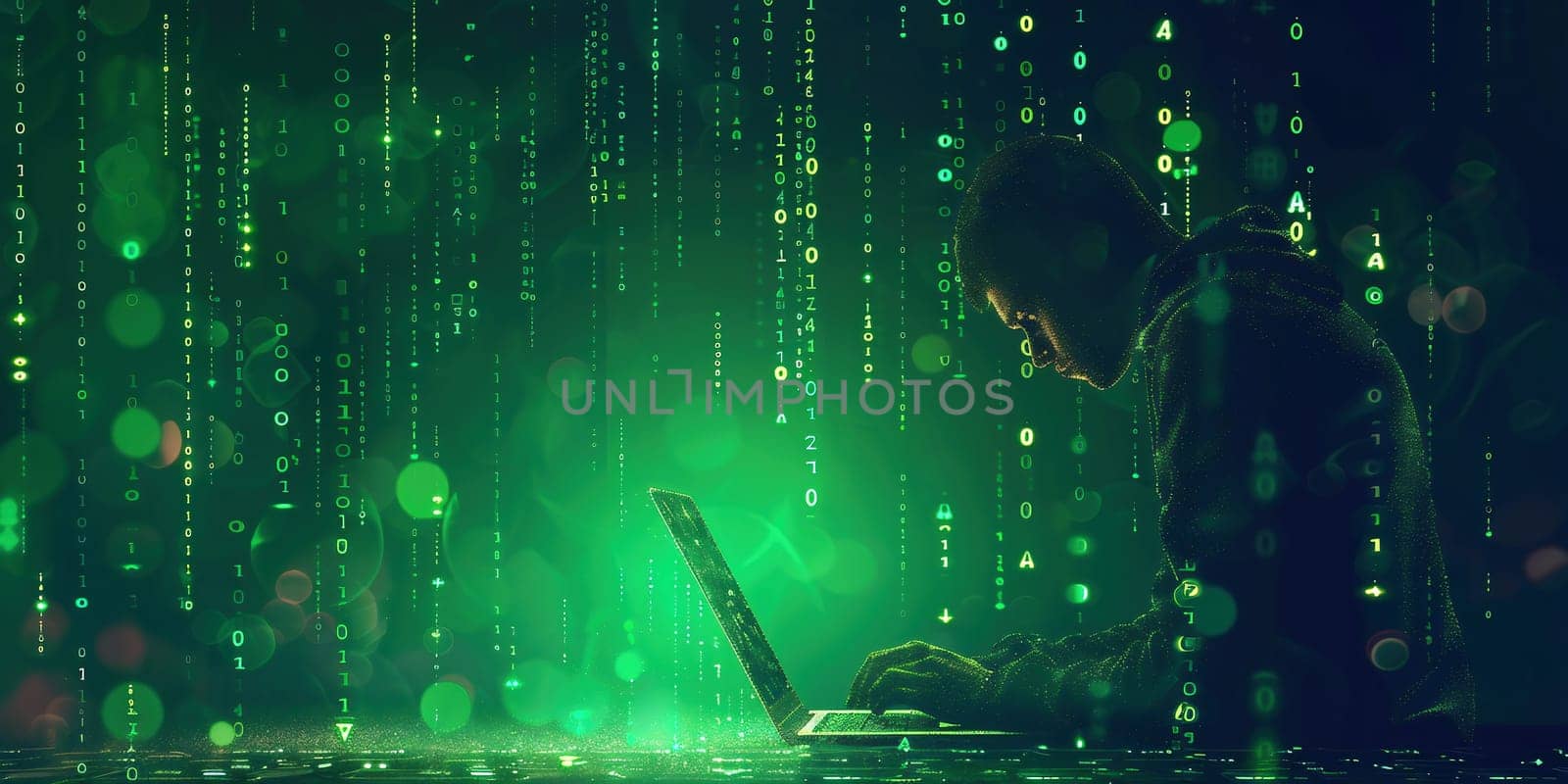 Computer hacker or Cyber attack concept background by Andelov13