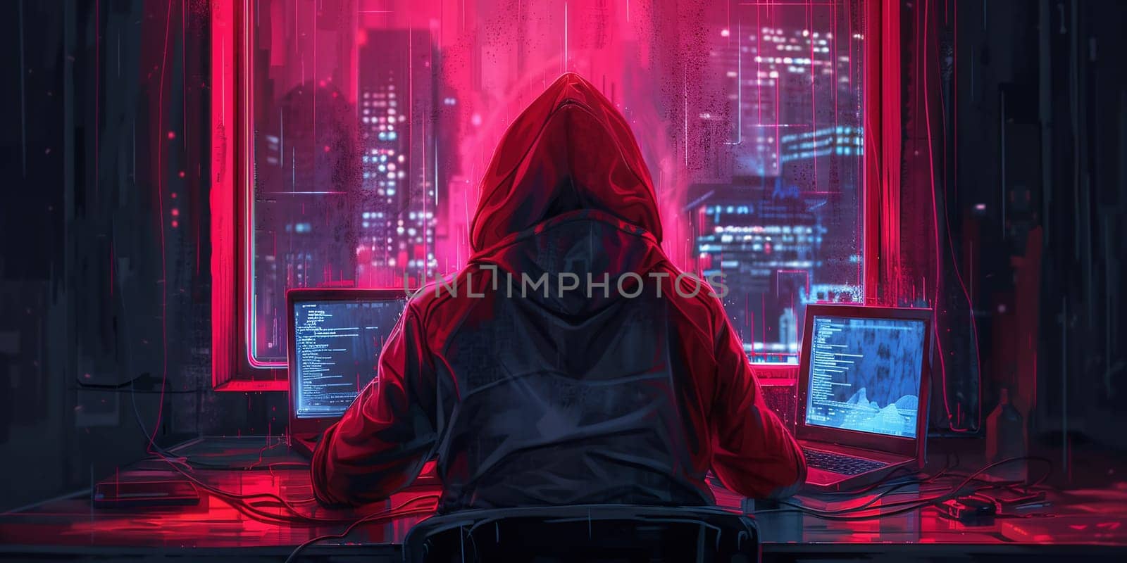 Computer hacker or Cyber attack concept background by Andelov13