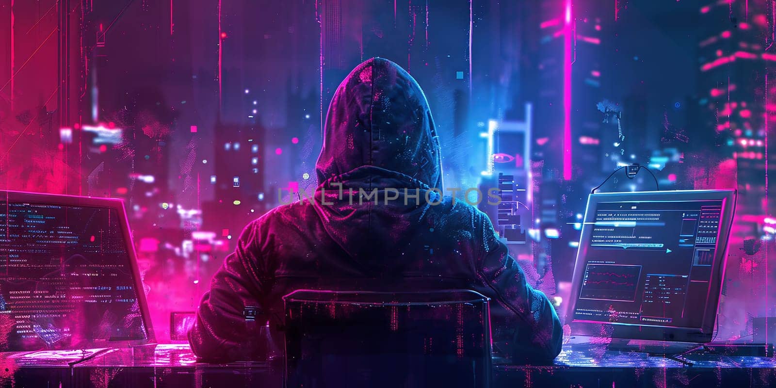 Computer hacker or Cyber attack concept background. High quality photo