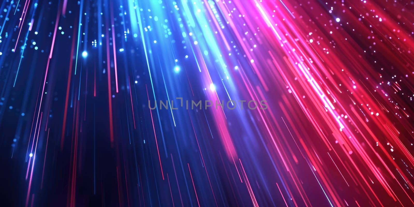 Abstract background with dynamic streaks of blue and red light, conveying a sense of speed and movement in a vibrant color palette. Resplendent.