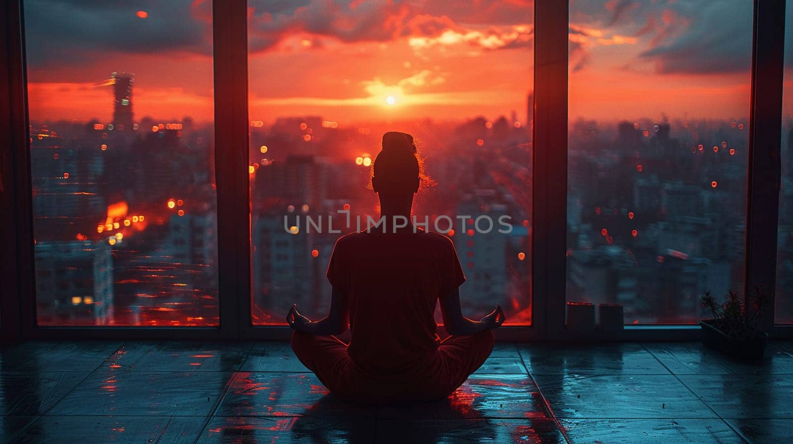 Conceptual photo of person meditating in urban setting to represent World Sleep Day.