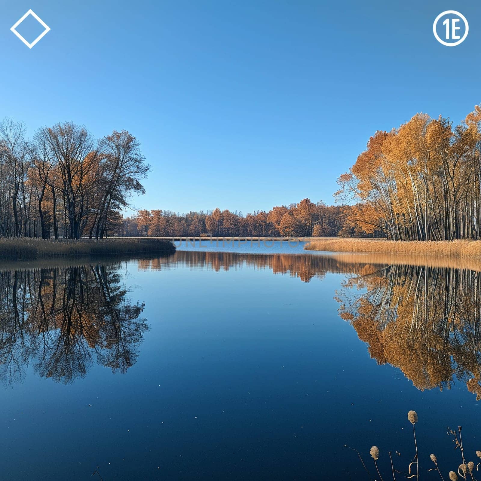 Picturesque lake reflecting clear blue sky on World Water Day.