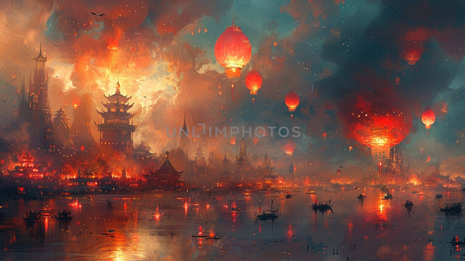 Vibrant digital painting of grand parade with intricate floats for Earth Hour by Benzoix