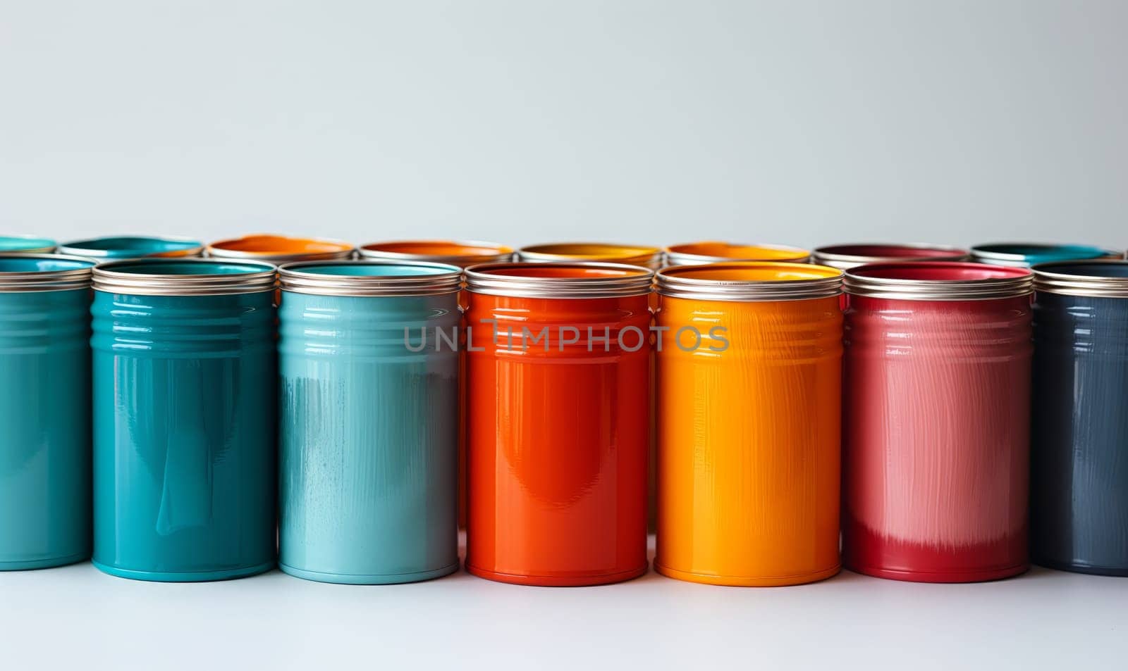 Cans of paint on a white background. by Fischeron