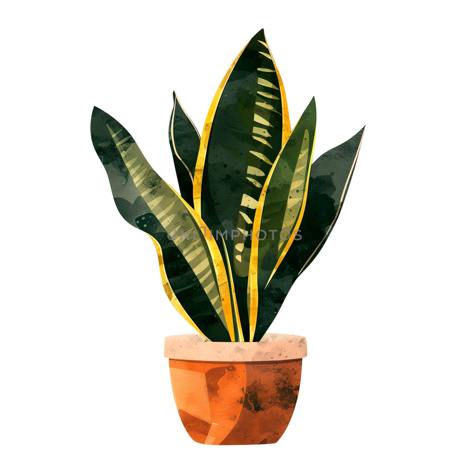 Isolated illustration of a snake plant in pot ai generated element