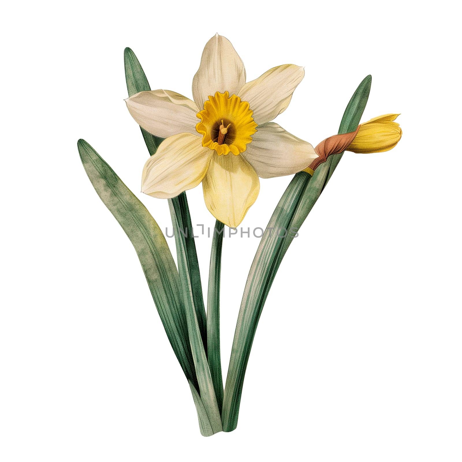 Isolated illustration of Daffodil ai generated floral element