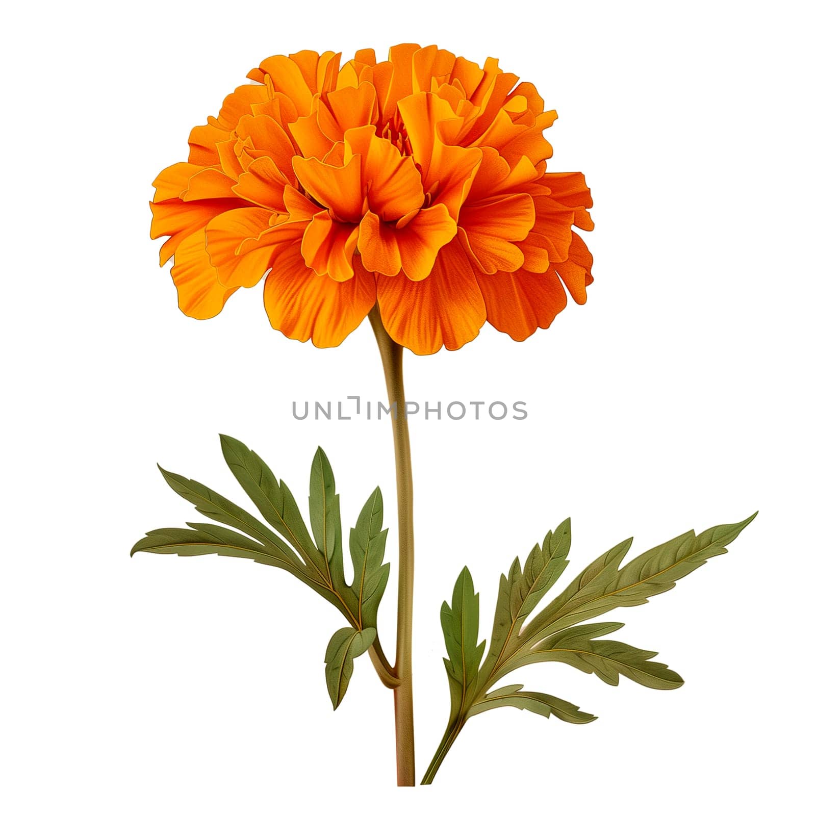 Isolated illustration of marigold flower ai generated element