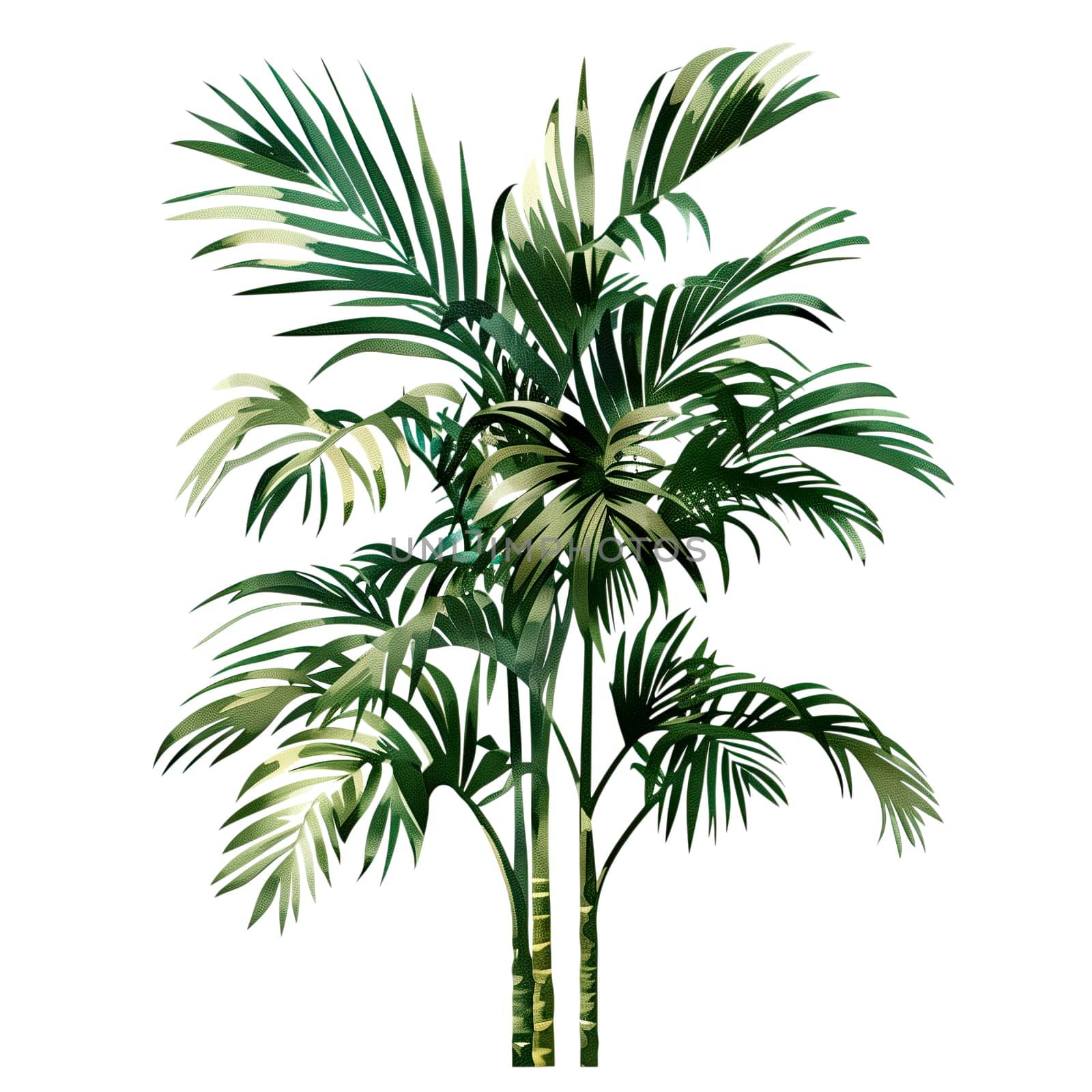 Isolated illustration of areca palm tree ai generated element