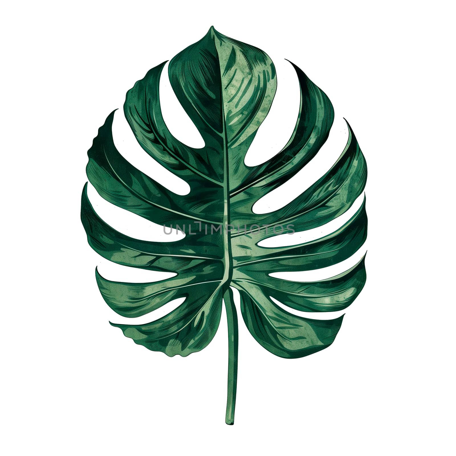 Isolated illustration of monstera leaf ai generated element