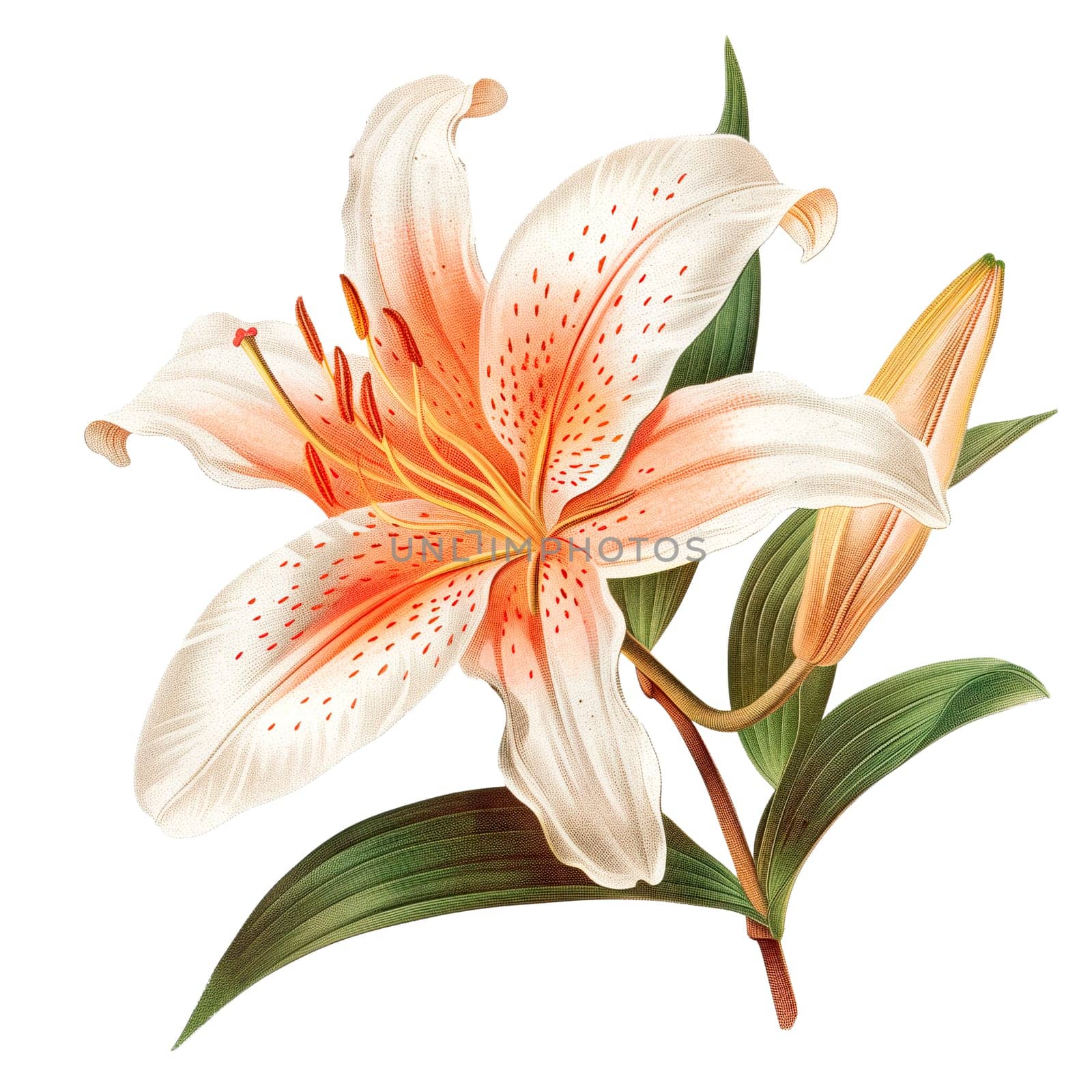 Isolated illustration of Lily flower by Dustick