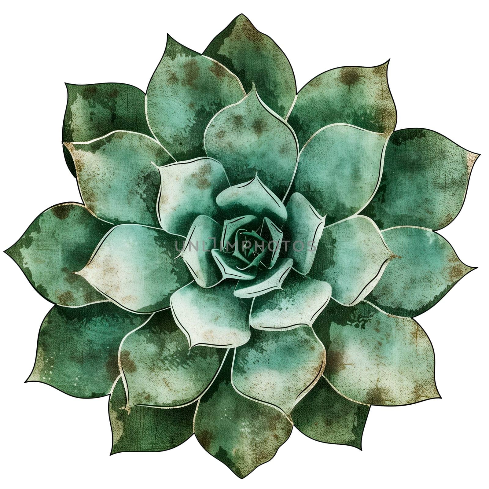 Isolated illustration of a succulent plant ai generated element