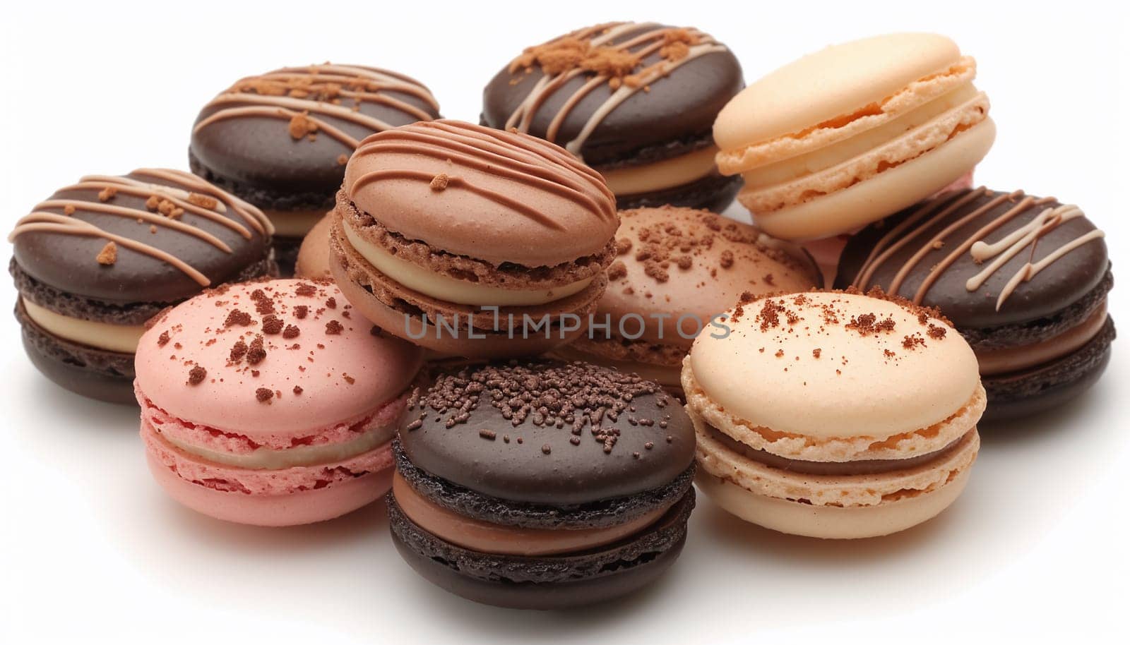 Close-up of multicolored macaroon. High quality photo