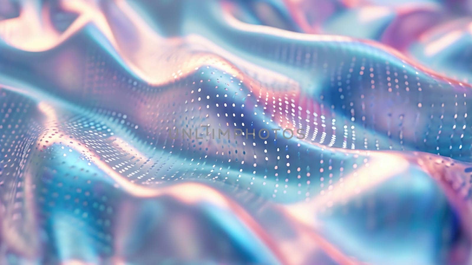 The silver fabric abstract picture in form of the brightly reflecting wave that seems like liquid yet looks solid at the same time and also bright shine with the source of the light of itself. AIGX01.