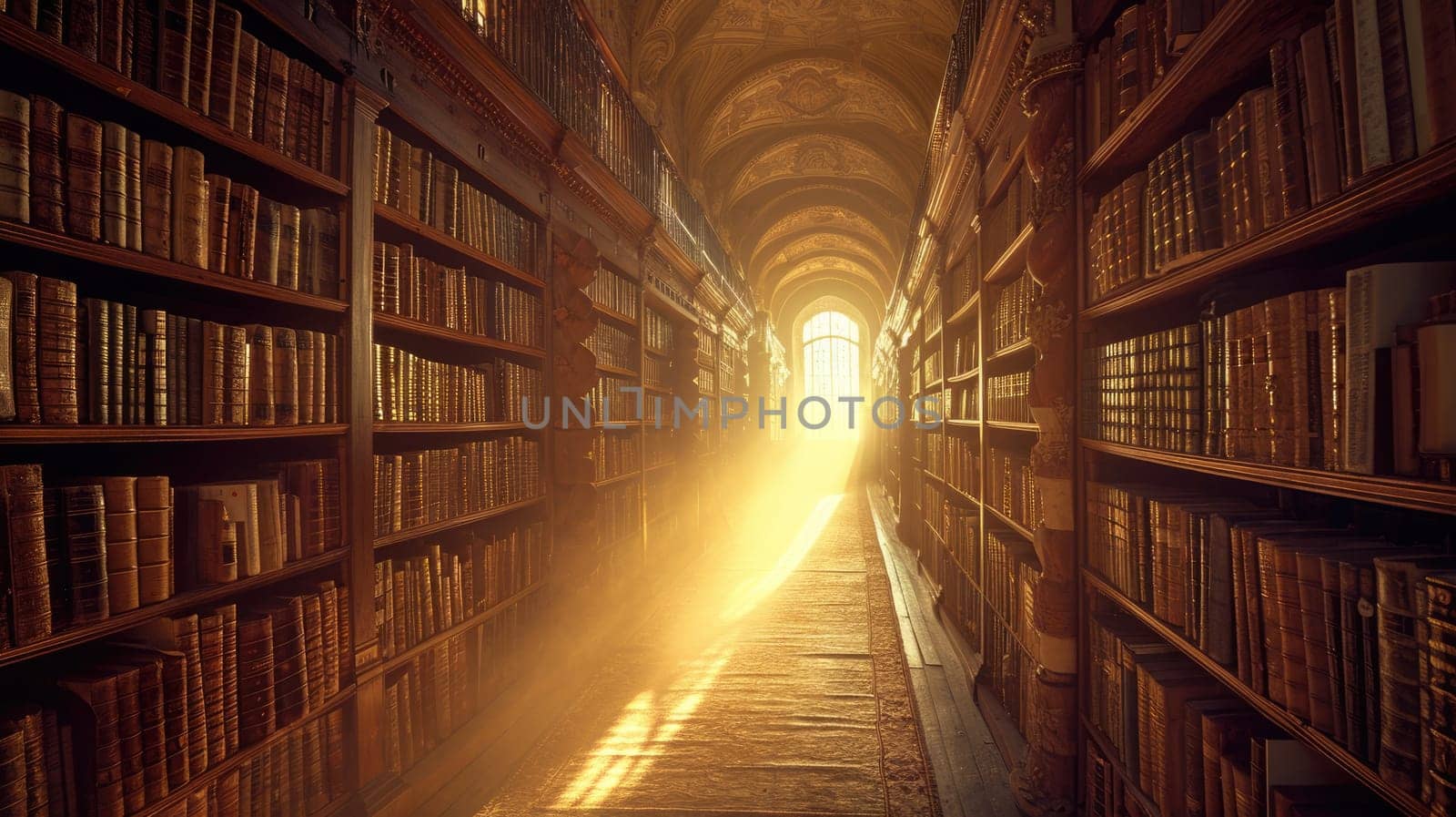Mystical Sunlight in an Old Library Interior. Resplendent. by biancoblue