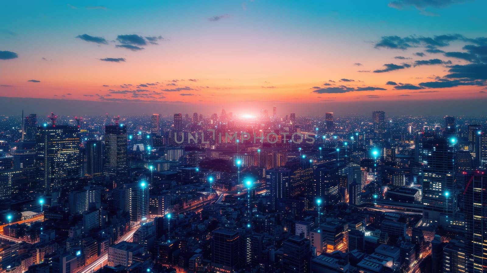 Futuristic Smart City Network Concept AIG41 by biancoblue