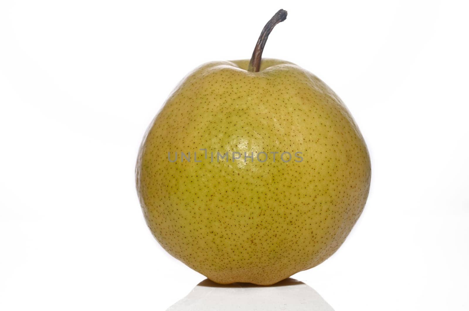 ripe pear with leaf isolated on white background 1