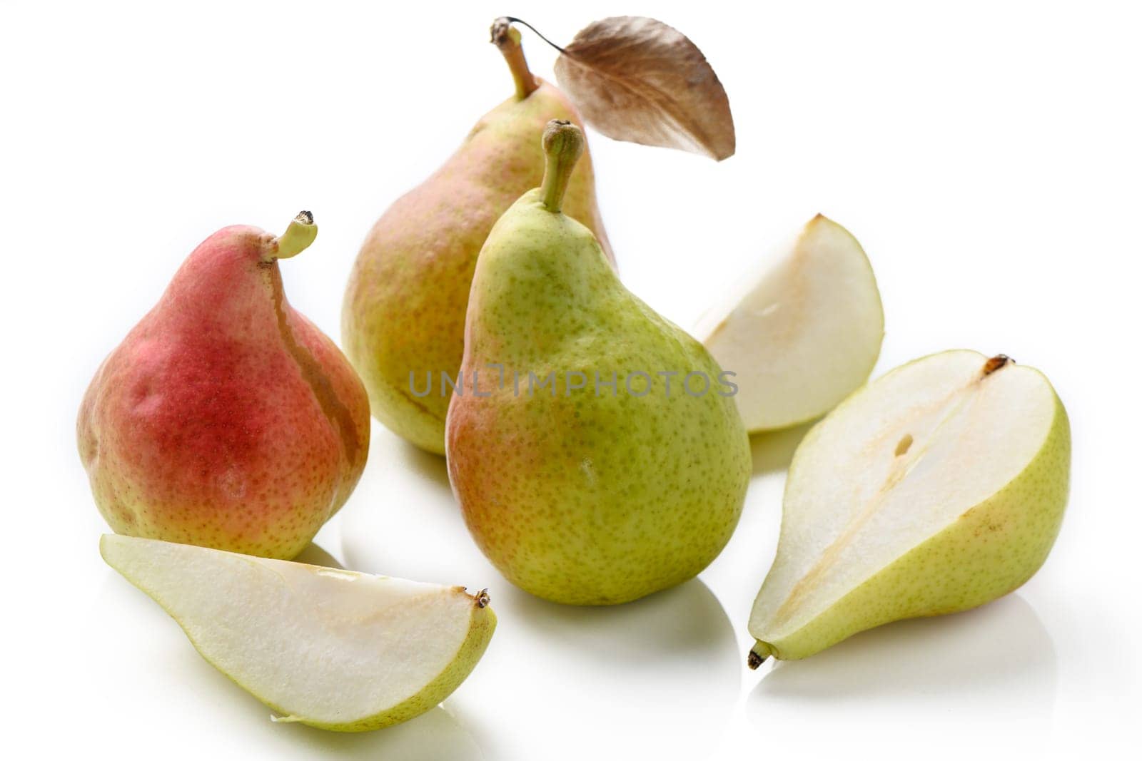 Collection of delicious pears, isolated on white background 2