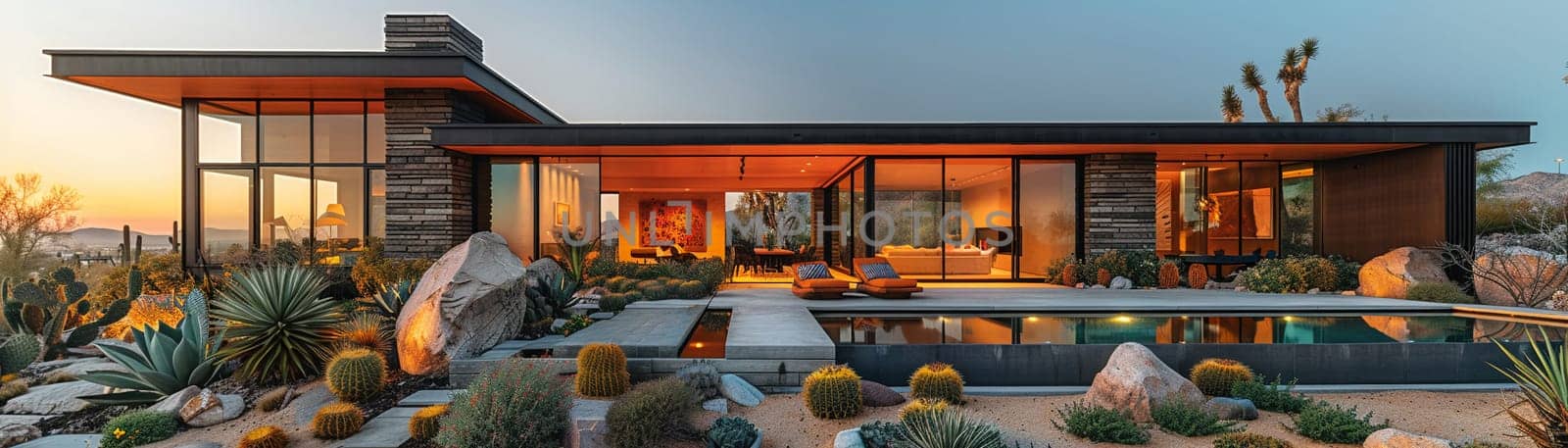 Contemporary Desert Home with Sustainable Landscaping by Benzoix