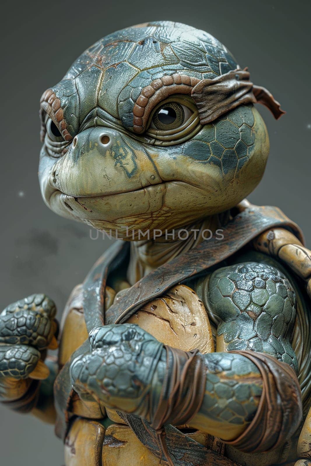 The cartoon character of the turtle athlete. 3d illustration.