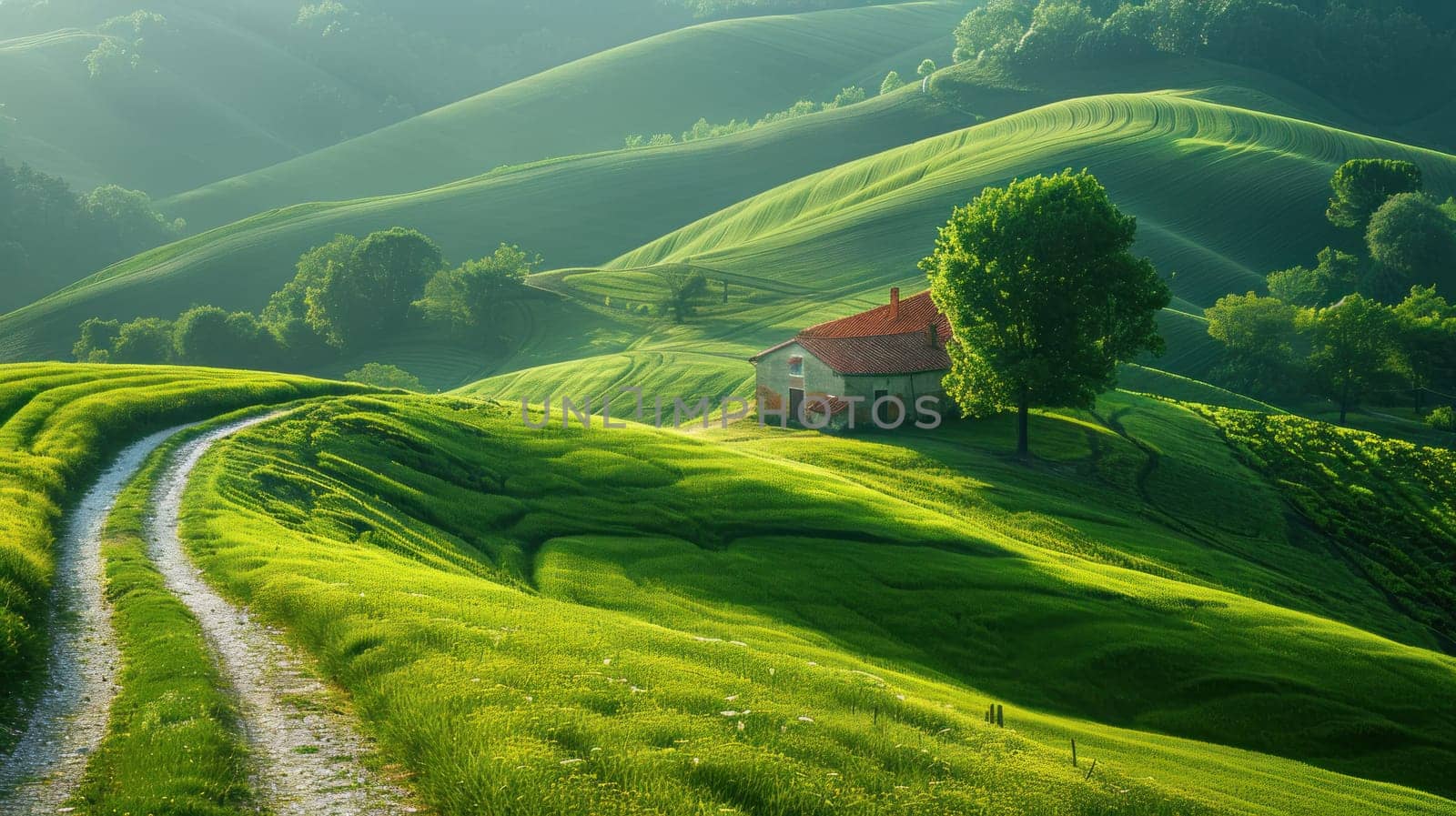 A large tree stands in a lush green field.