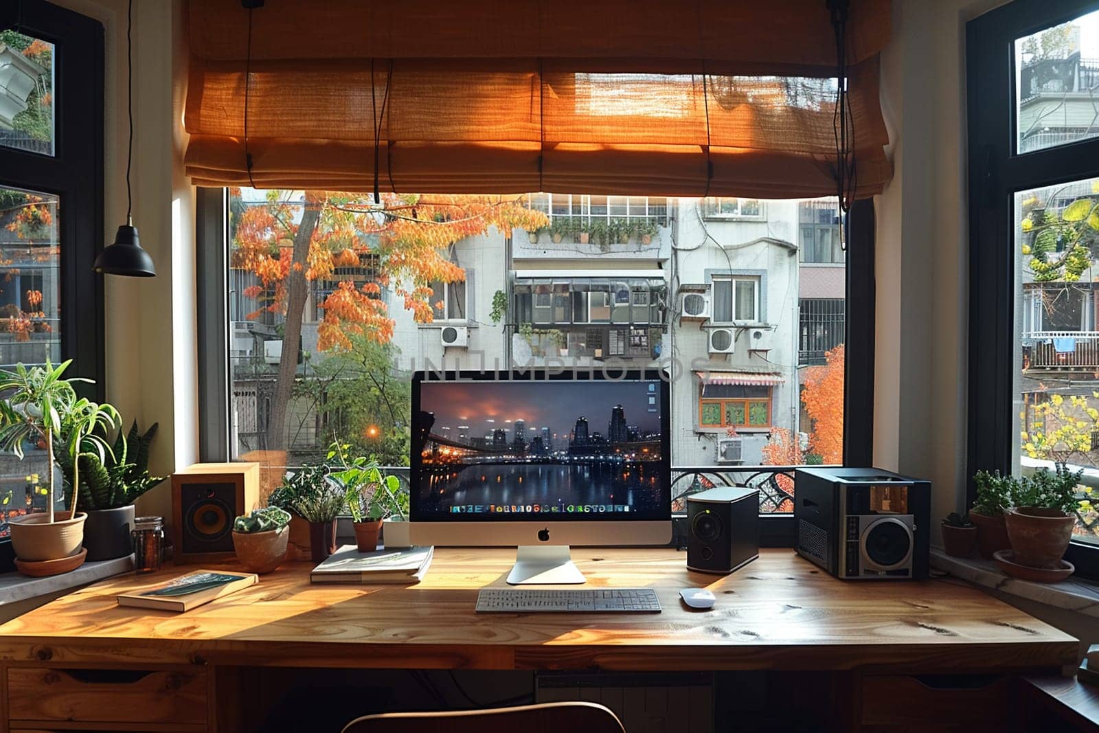 Neatly organized home office workspace by Benzoix