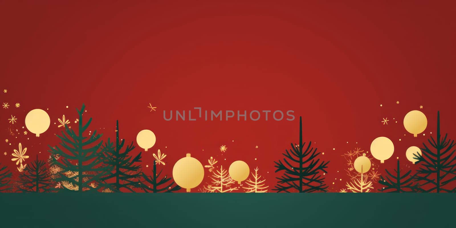 Christmas celebration background template illustration. copy space decoration, banner. AI generative by matamnad
