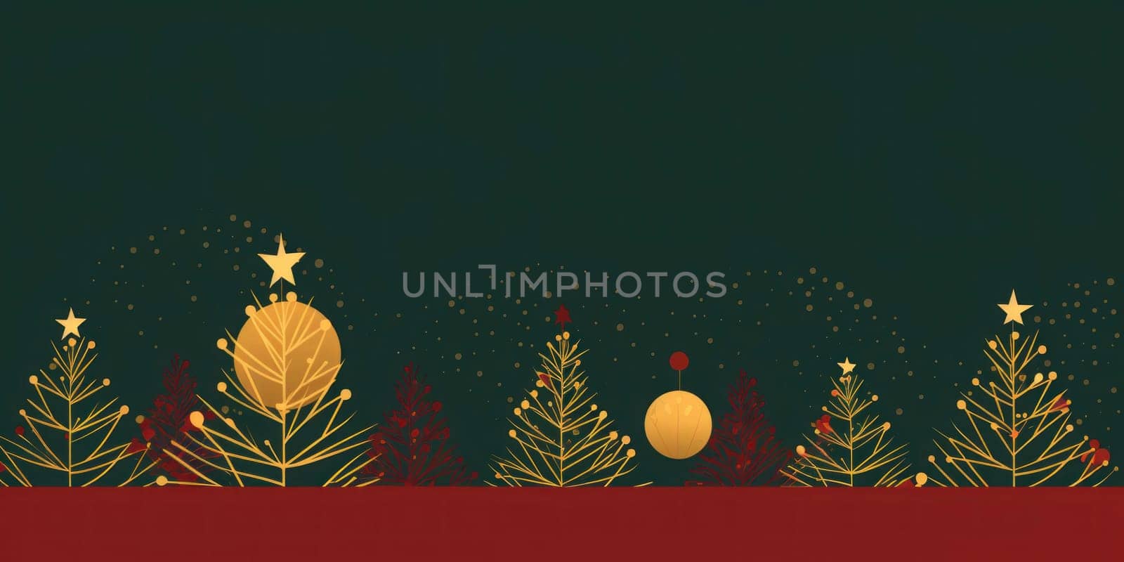 Christmas celebration background template illustration. copy space decoration, banner. AI generative by matamnad