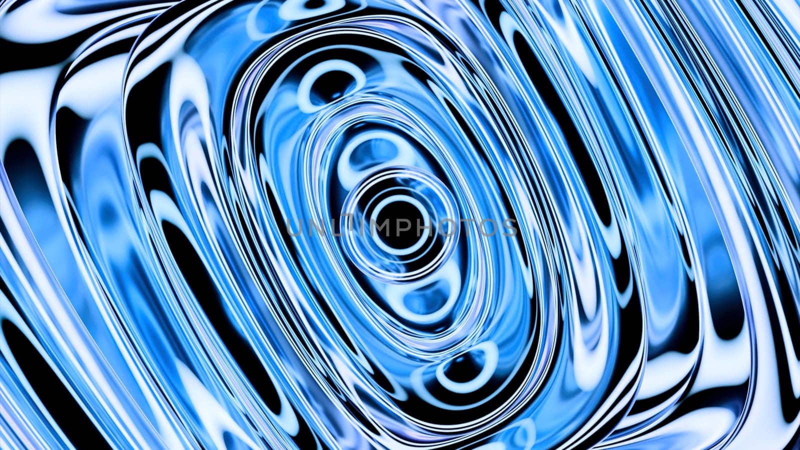 Abstract hypnotic liquid waves background. Design. Spreading rings of water of blue color