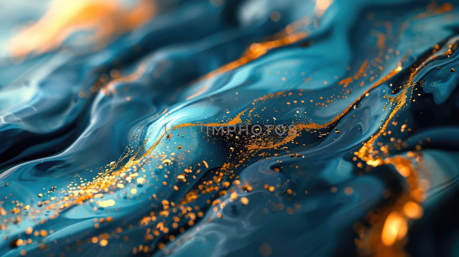 A abstract picture of two colours of blue and gold in form of fabric. AIGX01. by biancoblue