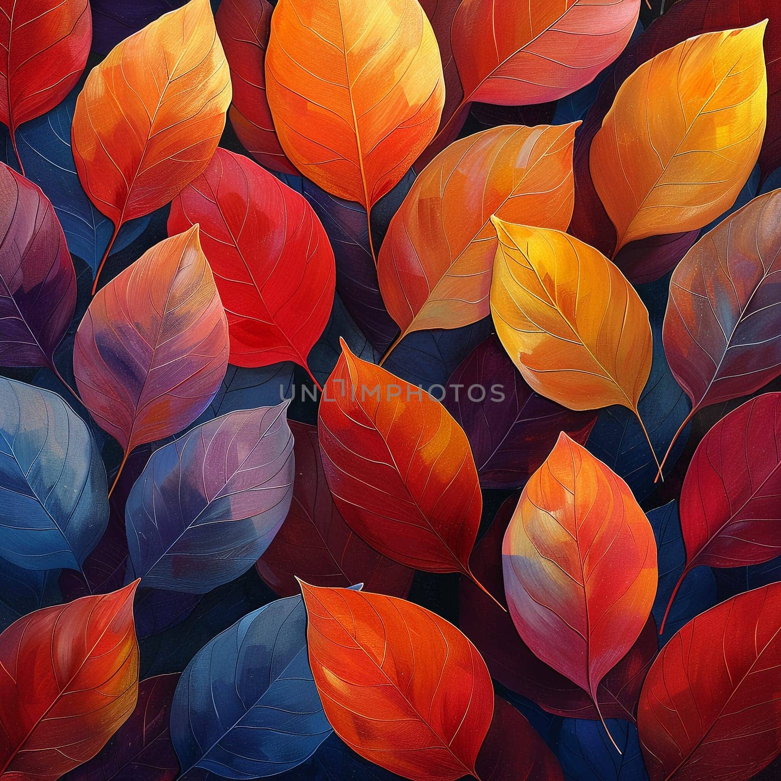 Vibrant autumn leaves background, representing change and beauty.