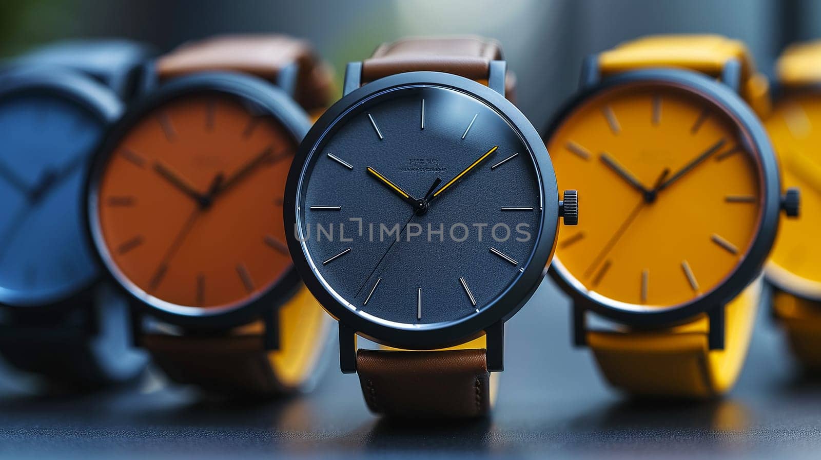 Stylish wristwatch with minimalist design, suggesting fashion and punctuality.