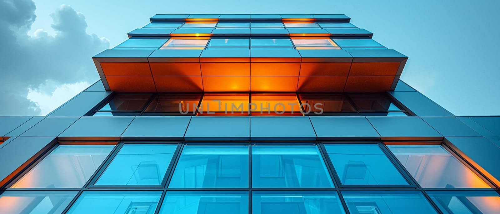 Modern architectural detail of building, focusing on design and structure.