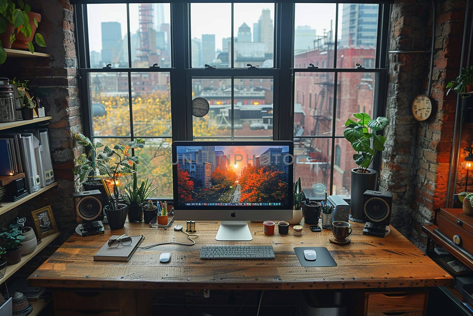 Neatly organized home office workspace, epitomizing productivity and modern work life.