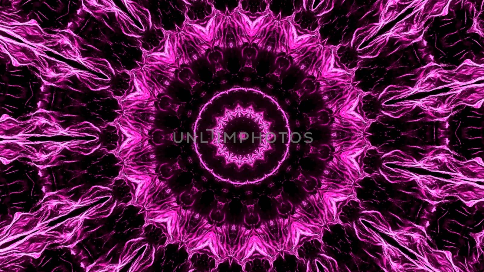 Abstract fractal flower spreading like electrical energy. Animation. Mandala ornament in a shape of a flower. by Mediawhalestock