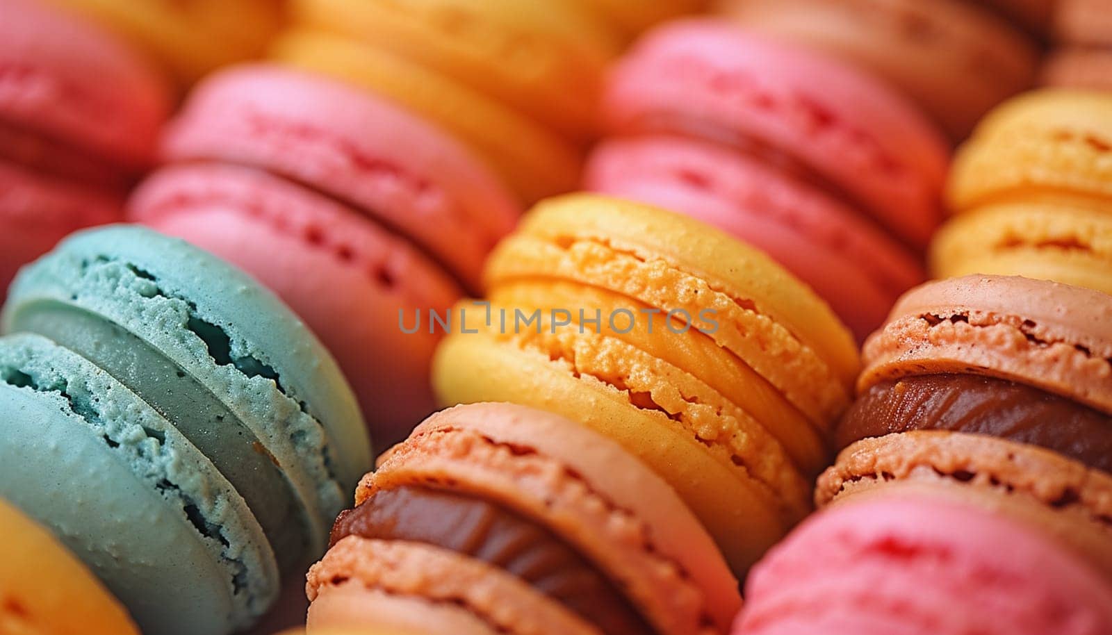 Close-up of multicolored macaroon. High quality photo