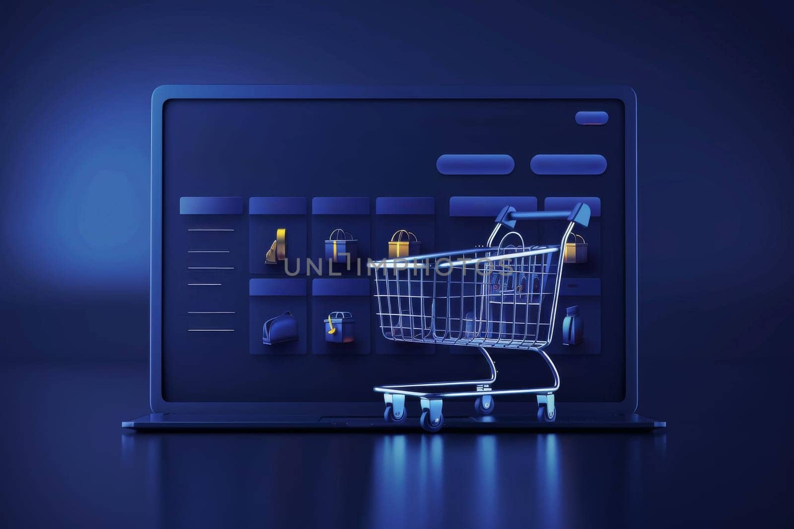 Cart and shopping online and purchase concept.