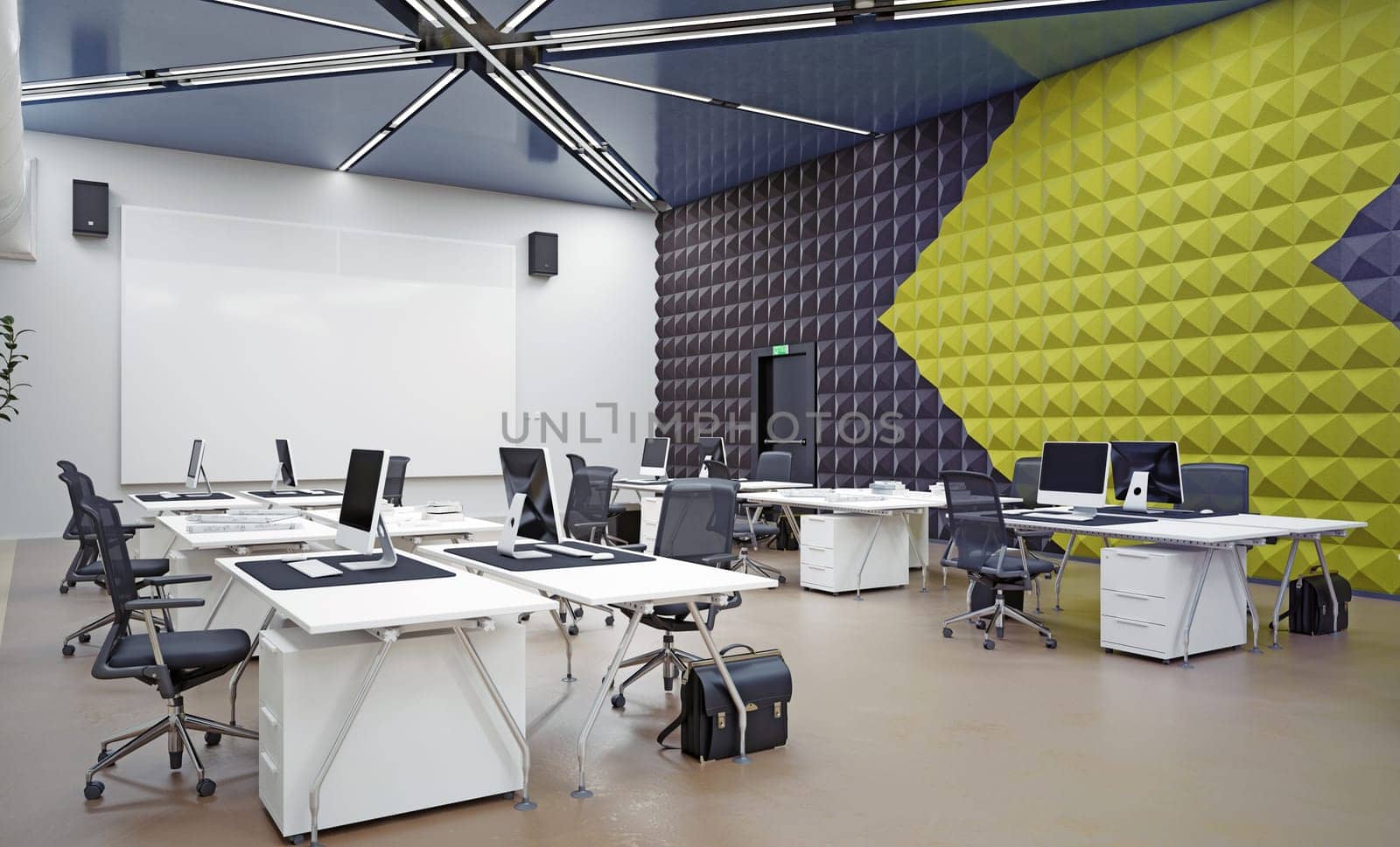 modern office interior, 3d rendering concept design